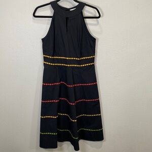 Wayward Fancies by‎ EShakti Embellished Tier Poplin Dress black red yellow